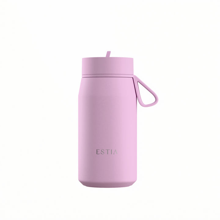 Estia Μπουκάλι Θερμός με Καλαμάκι Pulse 360ml Λιλά Save the Aegean