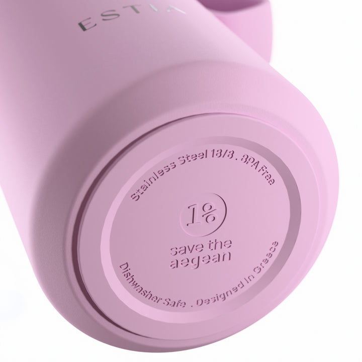 Estia Μπουκάλι Θερμός με Καλαμάκι Pulse 360ml Λιλά Save the Aegean