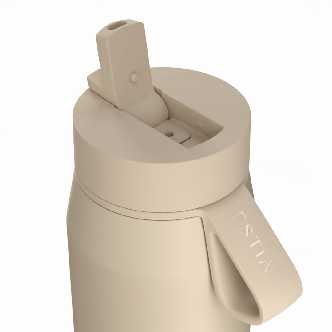 Estia Μπουκάλι Θερμός με Καλαμάκι Pulse 360ml Μπεζ Save the Aegean