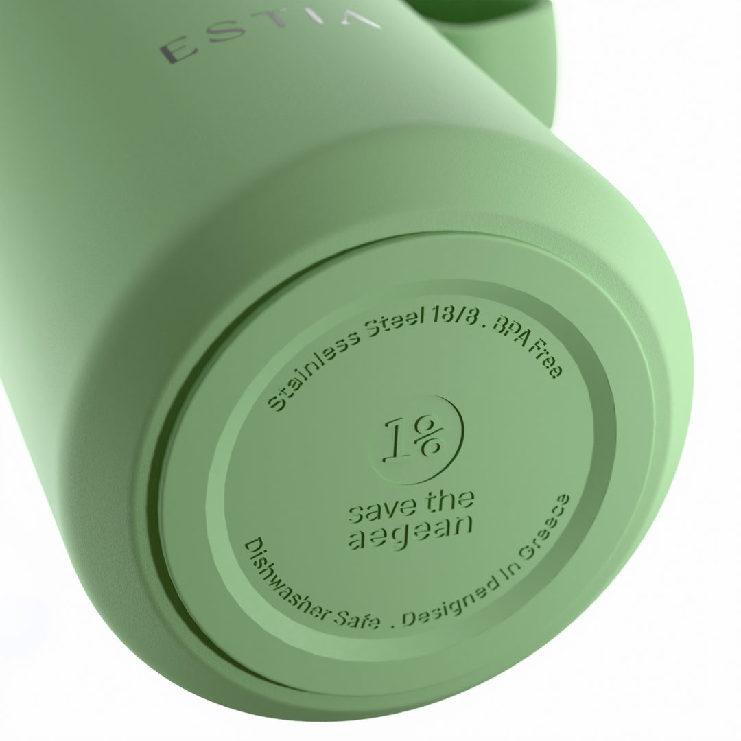 Estia Μπουκάλι Θερμός με Καλαμάκι Pulse 360ml Μέντα-Φυστικί Save the Aegean