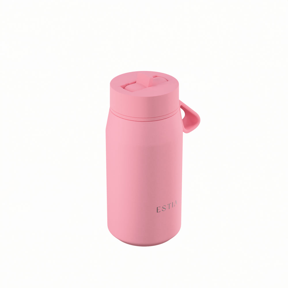 Estia Μπουκάλι Θερμός με Καλαμάκι Pulse 360ml Ροζ Save the Aegean
