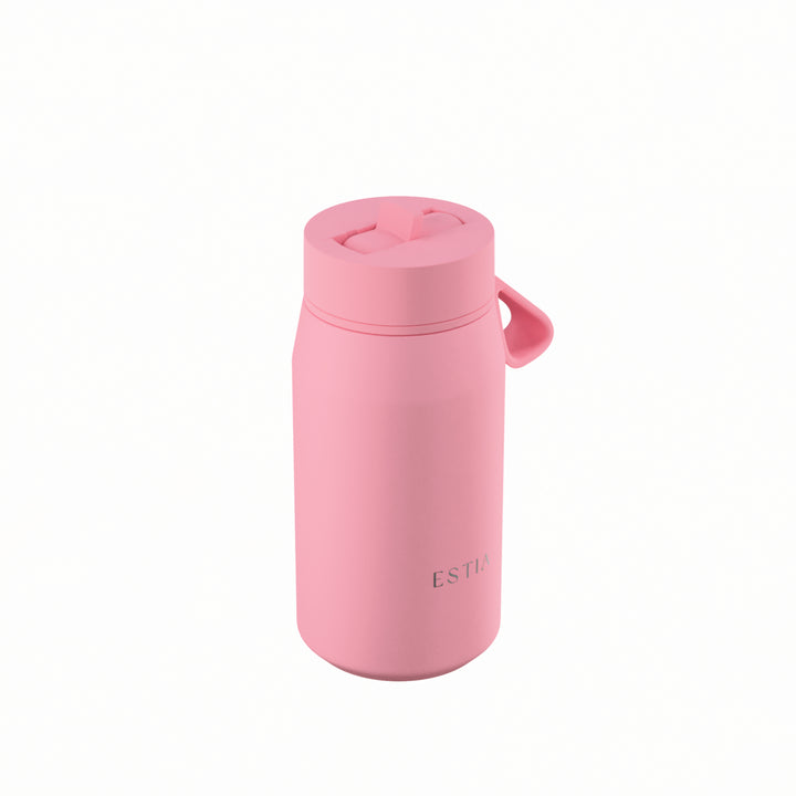Estia Μπουκάλι Θερμός με Καλαμάκι Pulse 360ml Ροζ Save the Aegean