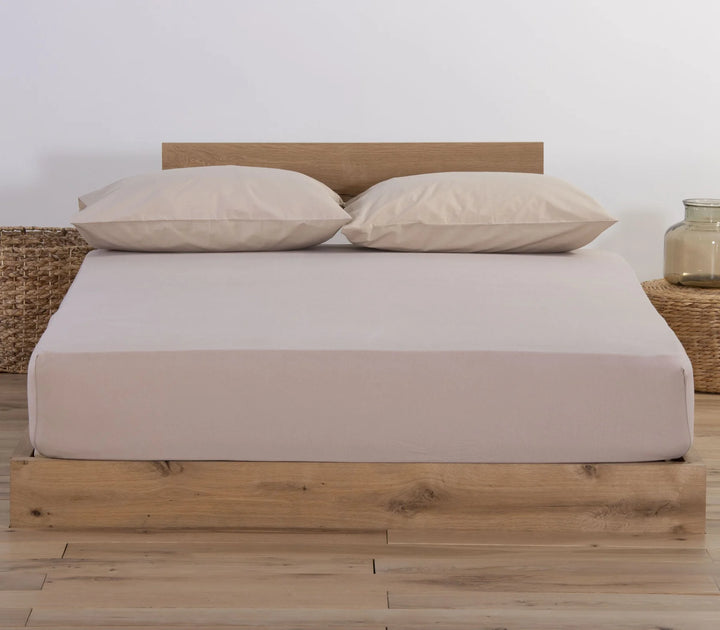 Μεμονωμένο Σεντόνι King Size Μακό Jersey Μπεζ 180X200+35 Nef-Nef Homeware