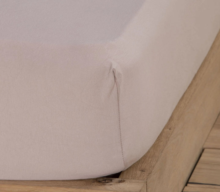 Μεμονωμένο Σεντόνι King Size Μακό Jersey Μπεζ 180X200+35 Nef-Nef Homeware