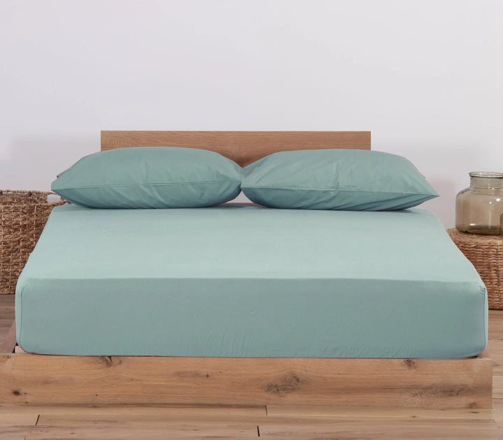 Μεμονωμένο Σεντόνι King Size Μακό Jersey Μέντά 180X200+35 Nef-Nef Homeware