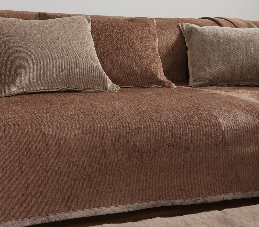 Ριχτάρι Διθέσιου Καναπέ Διπλής Όψης Καφέ/Εκρού New Tanger 180X250 Nef-Nef Homeware