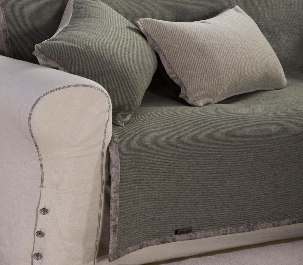 Ριχτάρι Τριθέσιου Καναπέ Διπλής Όψης Πράσινο/Εκρού New Tanger 180X300 Nef-Nef Homeware