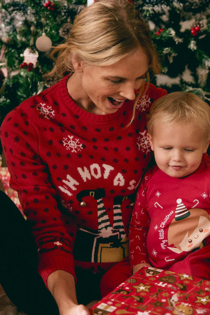 Γυναικείο Χριστουγεννιάτικο Πουλόβερ Κόκκινο Με Κουδουνάκια Ysabell Mora