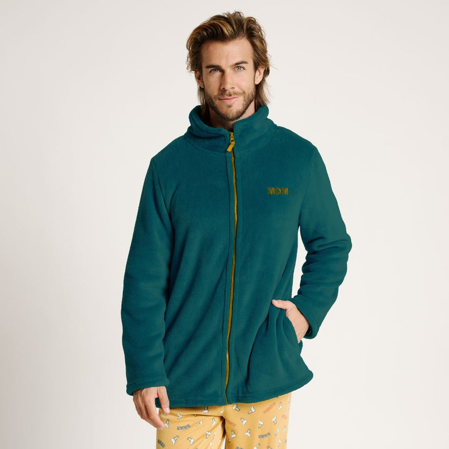 Ανδρική Ζακέτα Τιρκουάζ με Φερμουάρ Polar Fleece Muy Demi