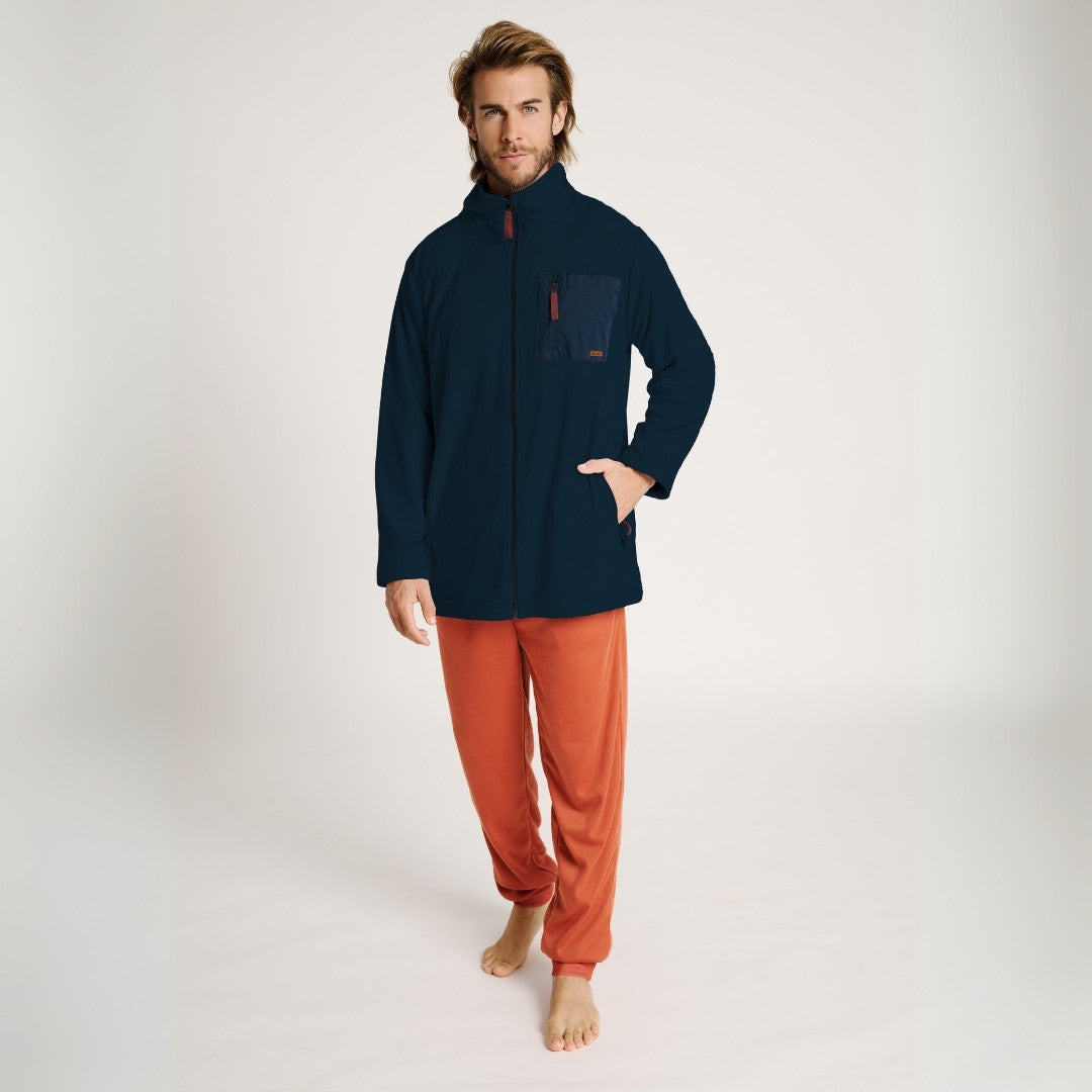 Ανδρική Ζακέτα Μπλε με Φερμουάρ Polar Fleece Muy Demi