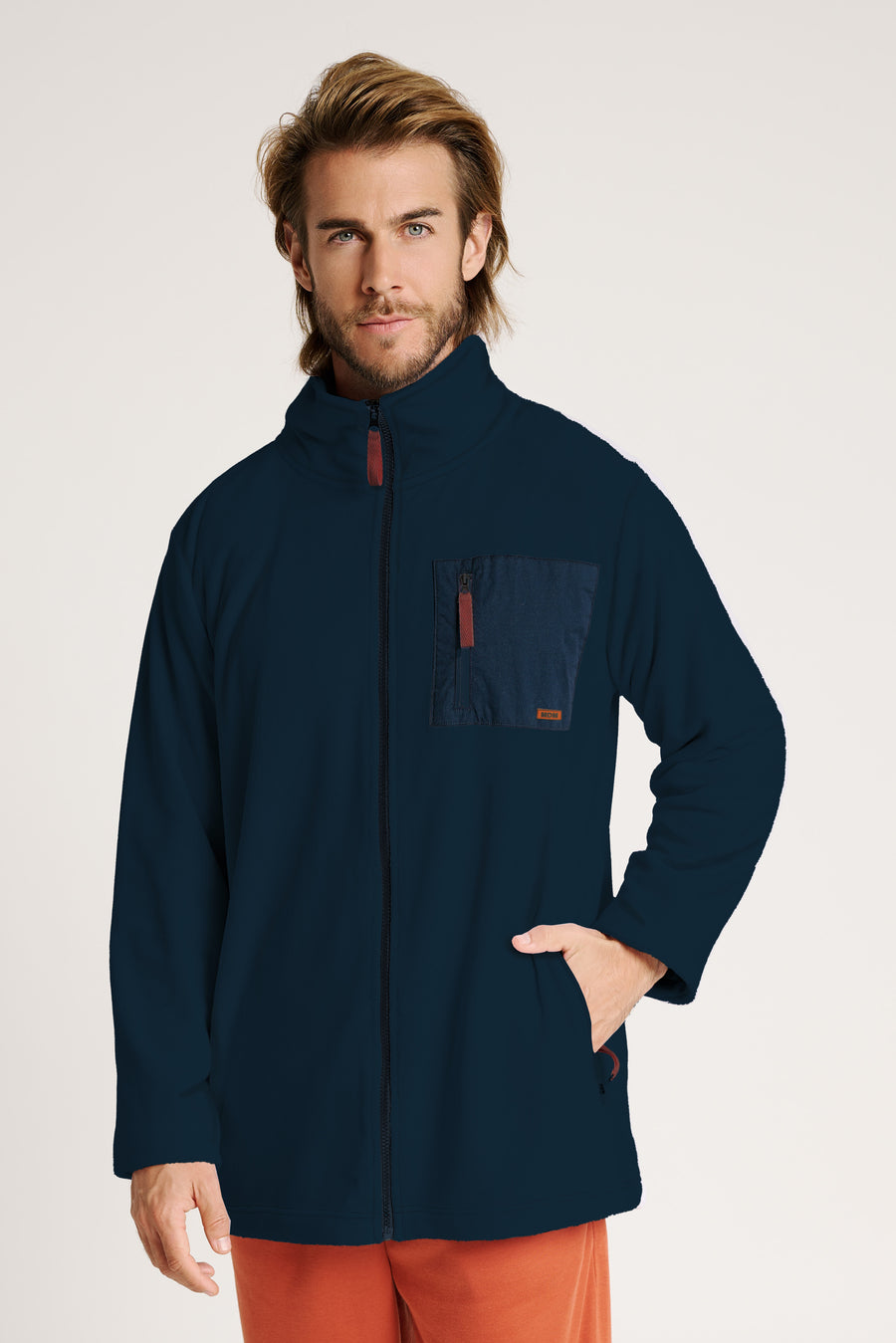 Ανδρική Ζακέτα Μπλε με Φερμουάρ Polar Fleece Muy Demi