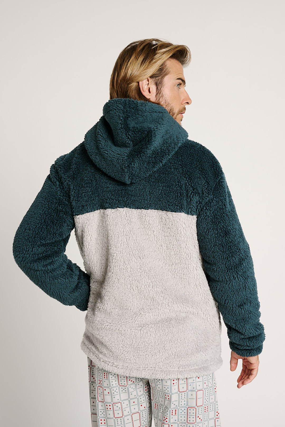 Ανδρική Ζακέτα Γκρι-Κυπαρισσί με Φερμουάρ Fleece Muy Demi