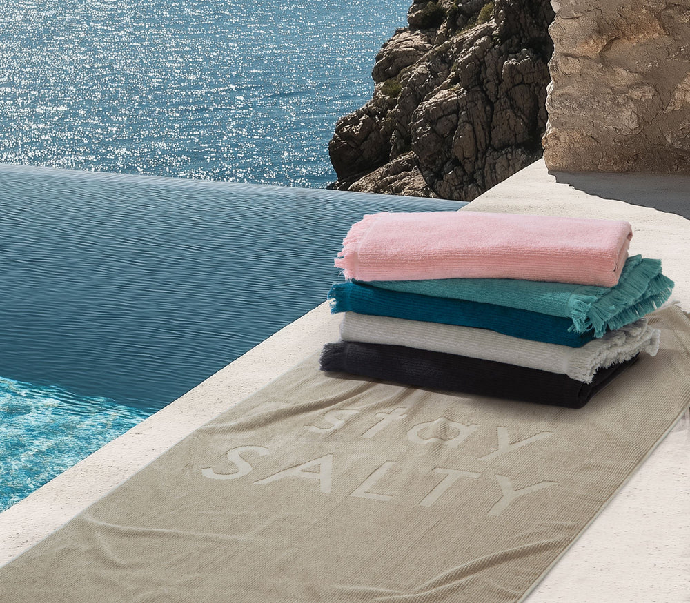 Μονόχρωμη Πετσέτα Θαλάσσης Μπλε Stay Salty 90X170cm Nef-Nef Homeware