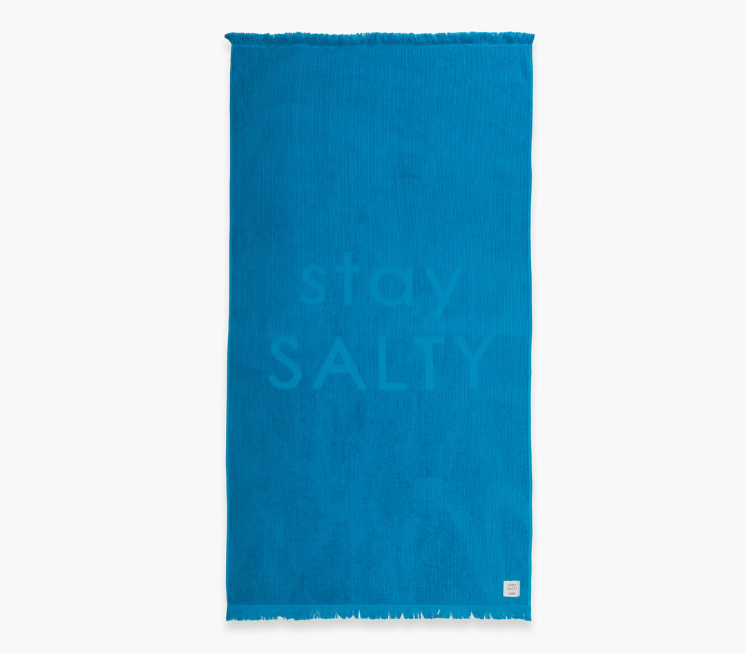 Μονόχρωμη Πετσέτα Θαλάσσης Μπλε Stay Salty 90X170cm Nef-Nef Homeware