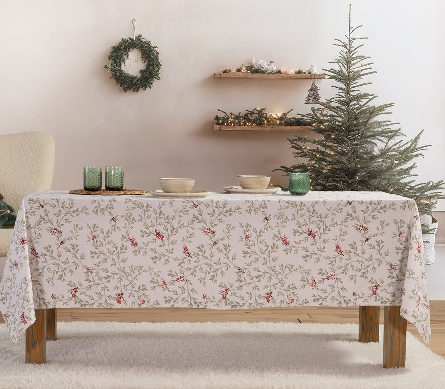 Χριστουγεννιάτικο Τραπεζομάντηλο Μπεζ Hope 140X140 Nef-Nef Homeware