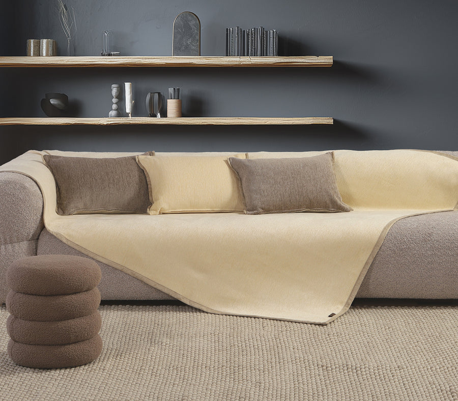 Ριχτάρι Πολυθρόνας Διπλής Όψης Εκρού New Tanger 180X180 Nef-Nef Homeware