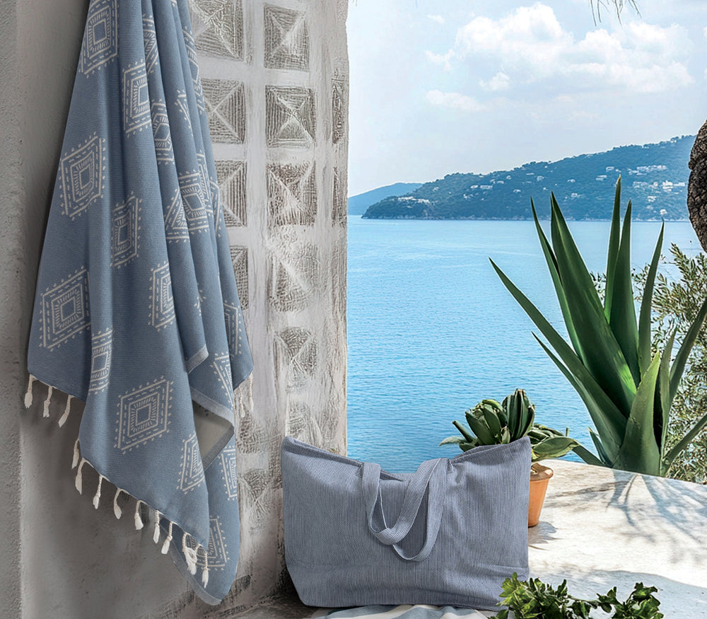 ΤΣΑΝΤΑ ΘΑΛΑΣΣΗΣ BLUE STRIPE BLUE 50X40X17