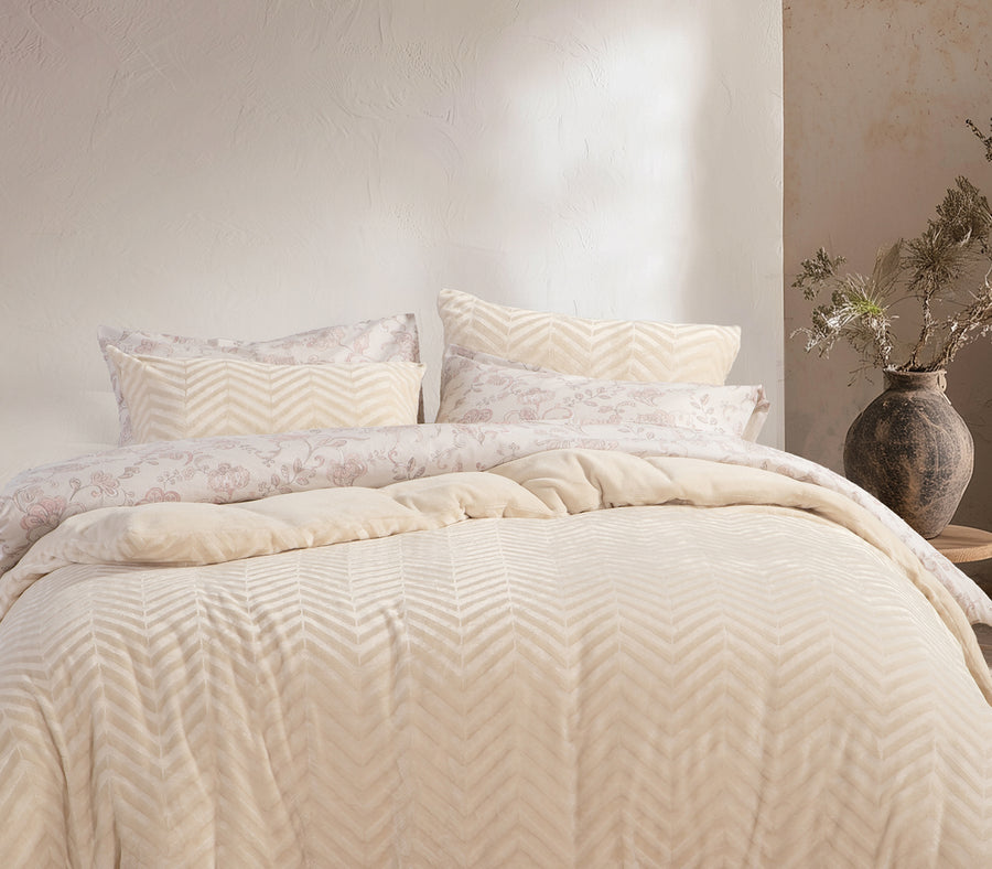 Σετ Παπλωματοθήκη Υπέρδιπλη Εκρού Carmen 240X220 Nef-Nef Homeware