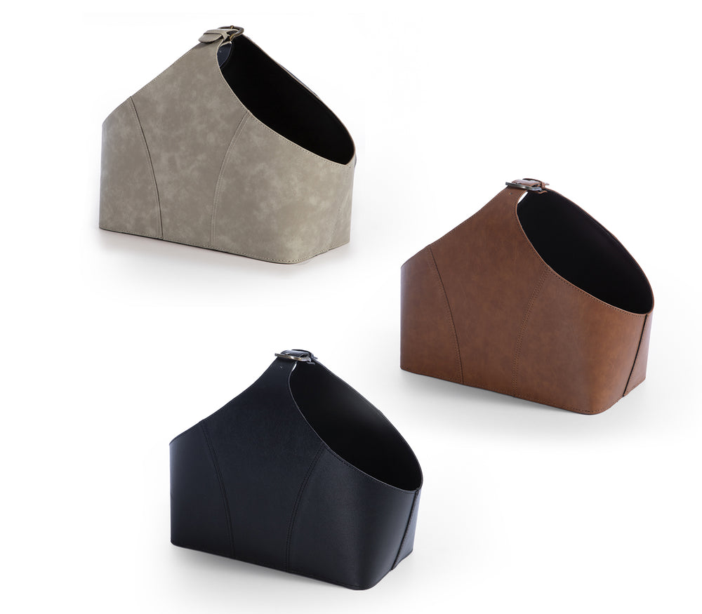 Καλάθι Γκρι από Τεχνητό Δέρμα Lethal 30X20X32 Nef-Nef Homeware