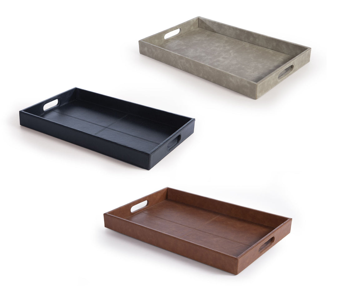 Καφέ Δίσκος από Τεχνητό Δέρμα Lethal 30X50X5 Nef-Nef Homeware