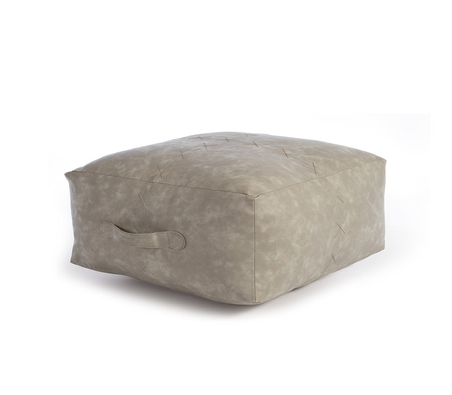 Γκρι Πουφ από Τεχνητό Δέρμα Lethal 50X50X25 Nef-Nef Homeware