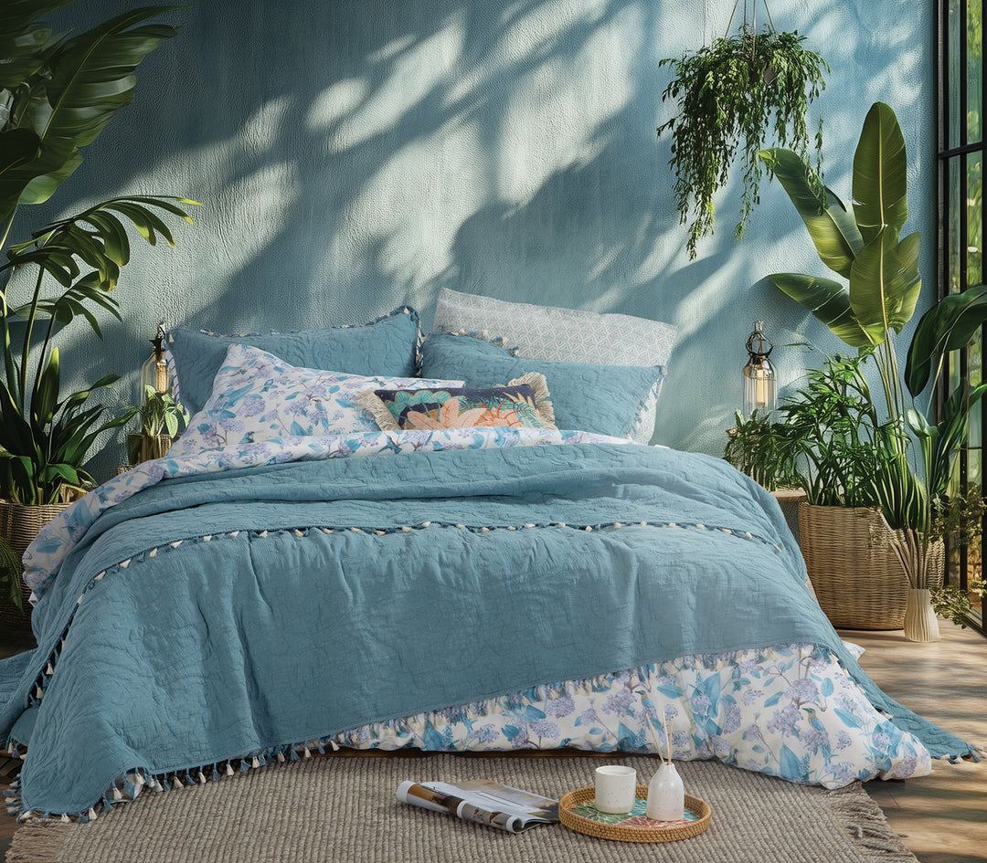 Κουβερλί Υπέρδιπλο Πετρόλ 230X240 Feraggio Blue  Nef-Nef Homeware