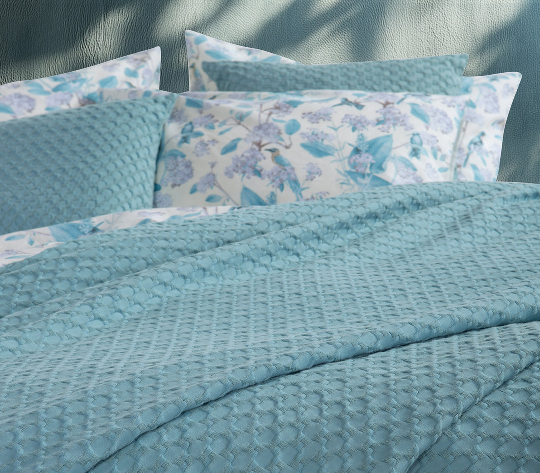 Κουβέρτα Βαμβακερή Μπλε Πικέ Elmer Blue 160X240 Nef-Nef Homeware