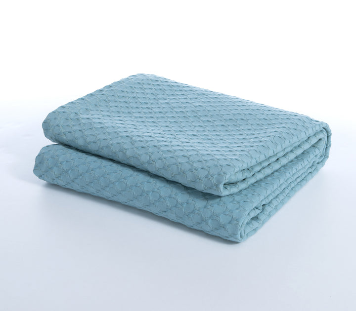 Κουβέρτα Βαμβακερή Μπλε Πικέ Elmer Blue 160X240 Nef-Nef Homeware