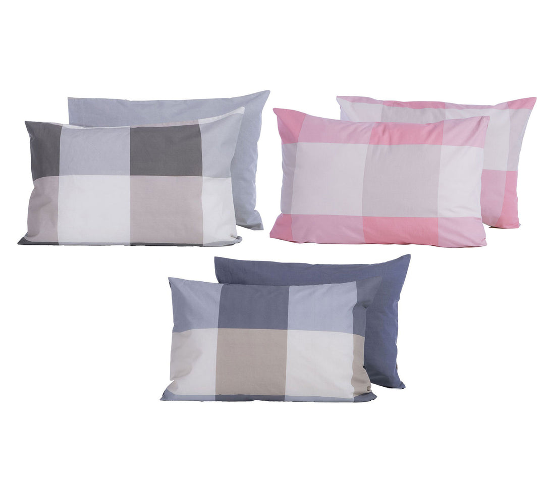 Μαξιλαροθήκη Ύπνου Βαμβακερή Ροζ-Λευκή Καρό Casual Check 52X72 Nef-Nef Homeware