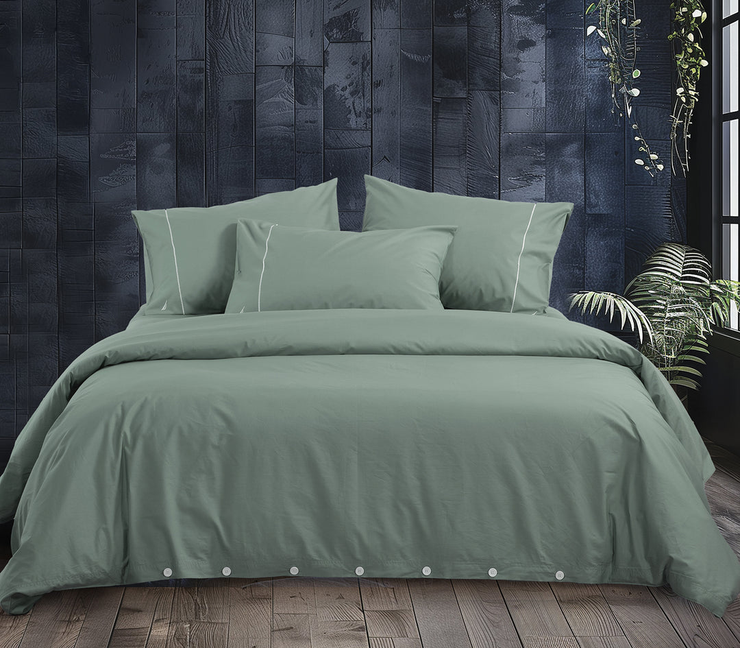 Σετ Παπλωματοθήκη Πράσινη Υπέρδιπλη Nau Wave 240X220 Nef-Nef Homeware