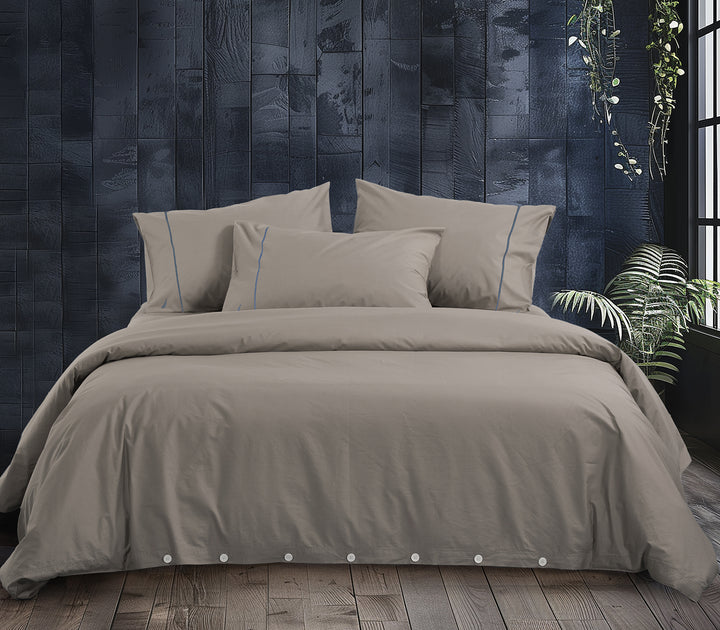 Σετ Παπλωματοθήκη Υπέρδιπλη Μπεζ Nau Wave 240X220 Nef-Nef Homeware