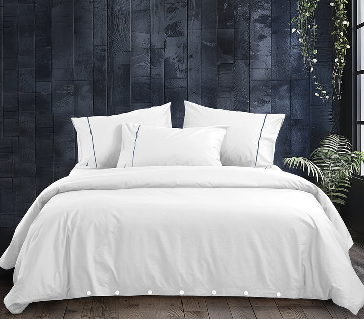 Σετ Παπλωματοθήκη Υπέρδιπλη Λευκή Nau Wave 240X220 Nef-Nef Homeware