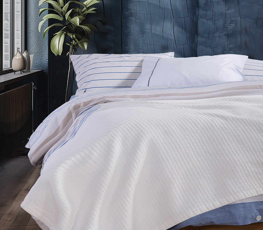Βαμβακερή Κουβέρτα Πικέ Nau Navy 230X240  Nef-Nef Homeware