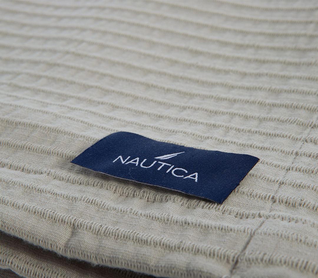 Κουβέρτα Βαμβακερή Μπεζ Πικέ Nau Navy 230X240  Nef-Nef Homeware