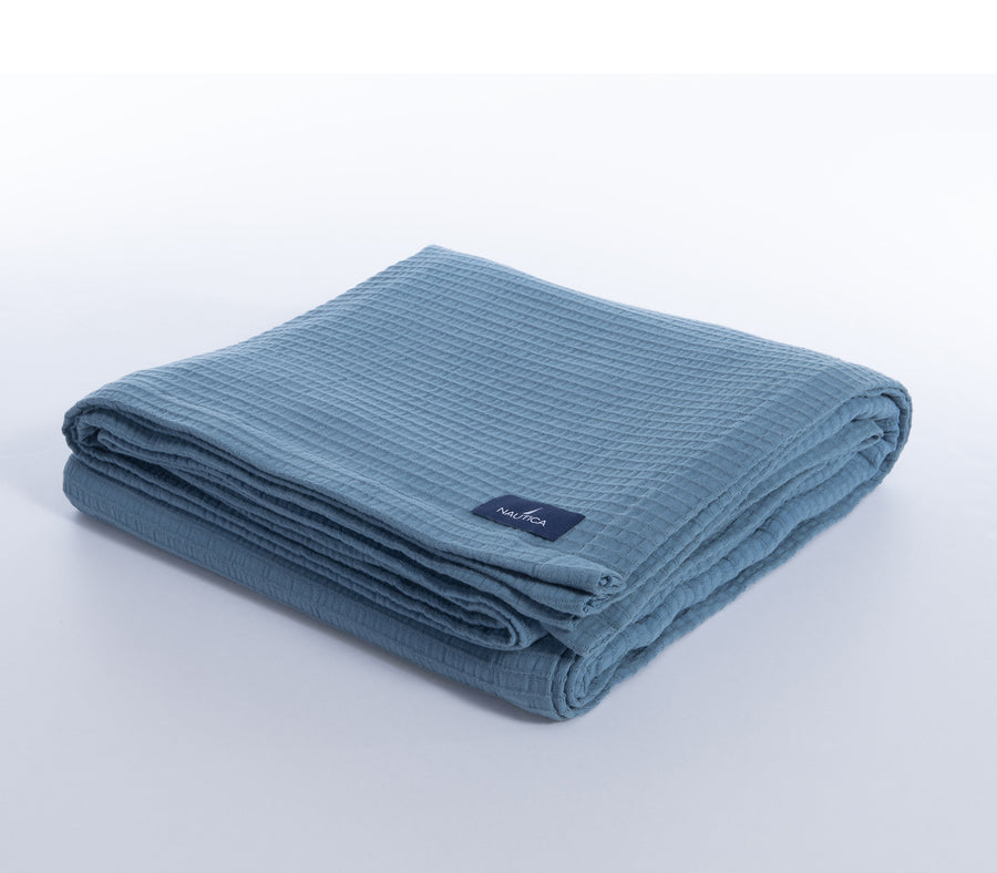 Βαμβακερή Κουβέρτα Πικέ Nau Navy 230X240  Nef-Nef Homeware