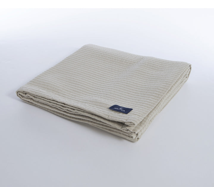 Κουβέρτα Βαμβακερή Μπεζ Πικέ Nau Navy 230X240  Nef-Nef Homeware