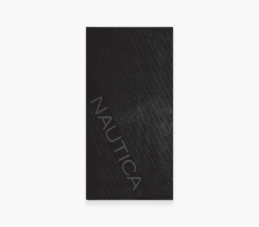 Μονόχρωμη Πετσέτα Θαλάσσης Μαύρη Nau Navy 90X170cm Nef-Nef Homeware