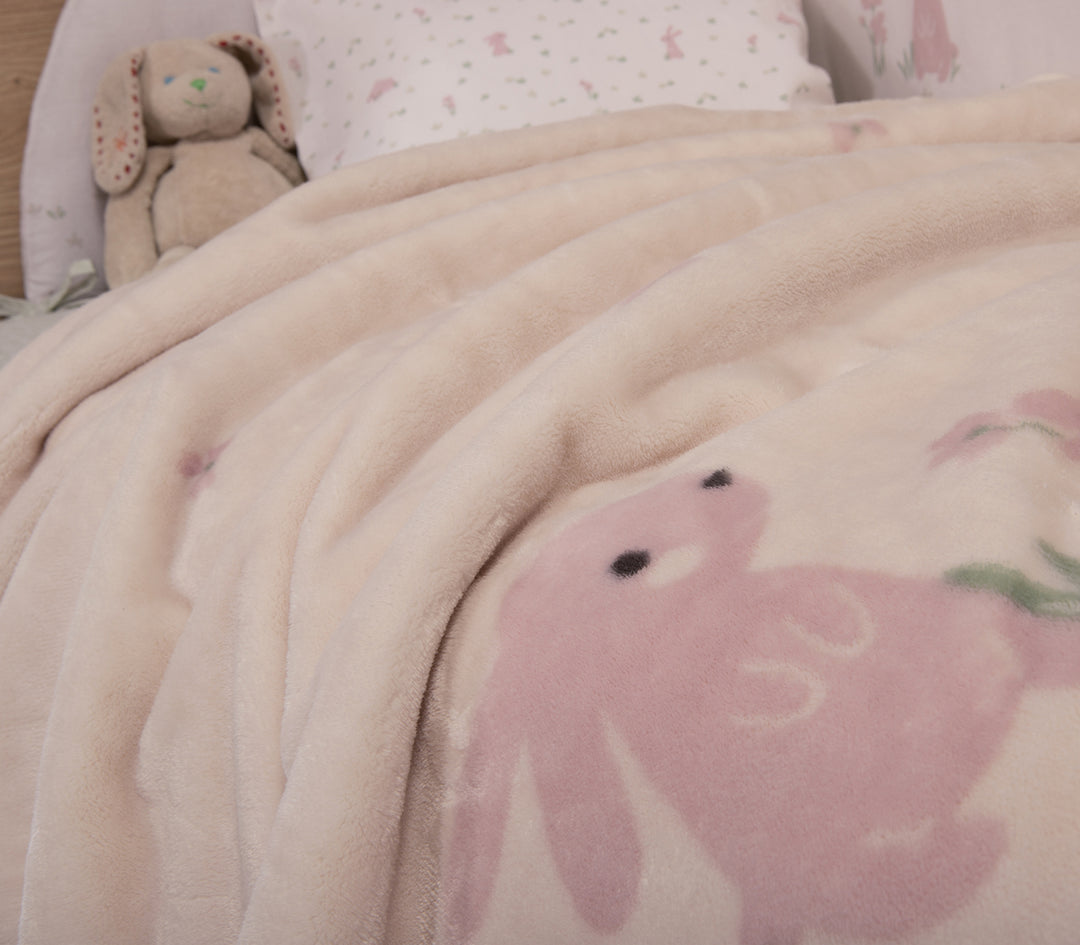Βρεφική Κουβέρτα Εκρού Αγκαλιάς Country Bunny 75X100 Nef-Nef Homeware