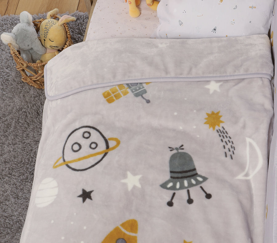 Βρεφική Κουβέρτα Γκρι Κούνιας My Universe 100X140 Nef-Nef Homeware