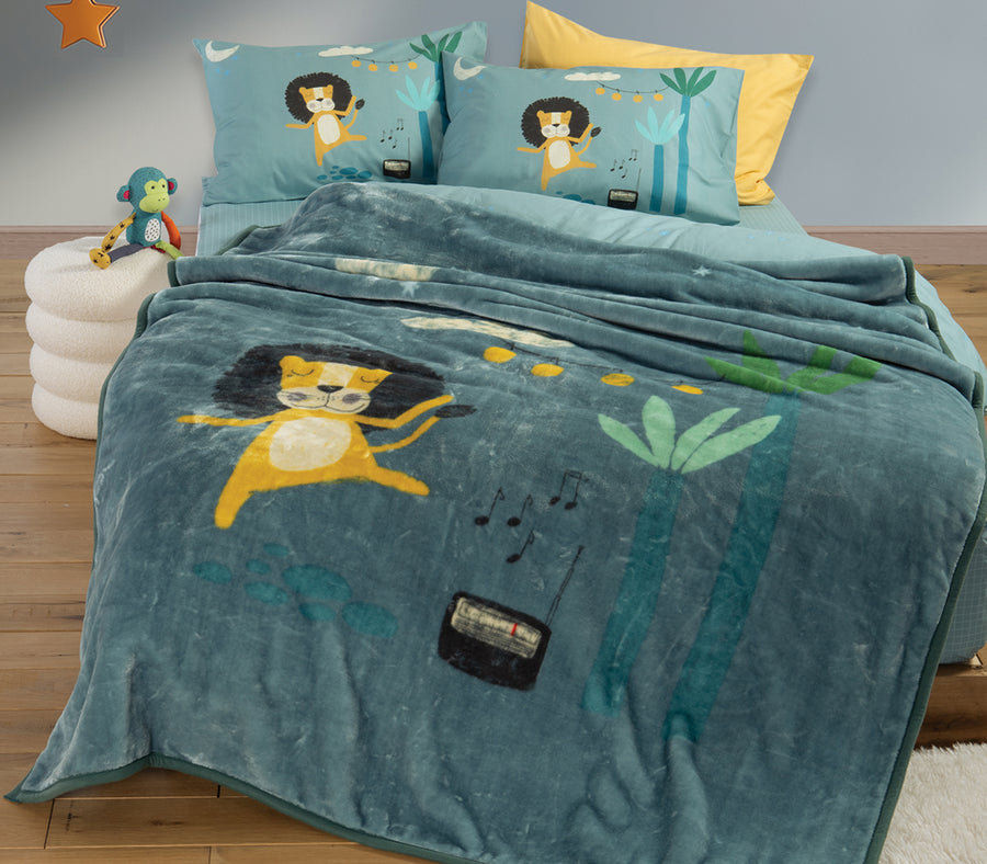 Παιδική Κουβέρτα Μπλε Unicorns Style Nef-Nef Homeware