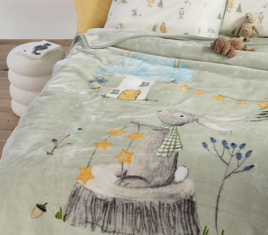 Παιδική Κουβέρτα Πράσινη Unicorns Style Nef-Nef Homeware
