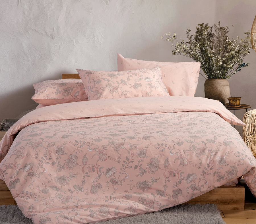 Σετ Σεντόνια Υπέρδιπλα Ροζ Carena 240Χ270 Nef-Nef Homeware