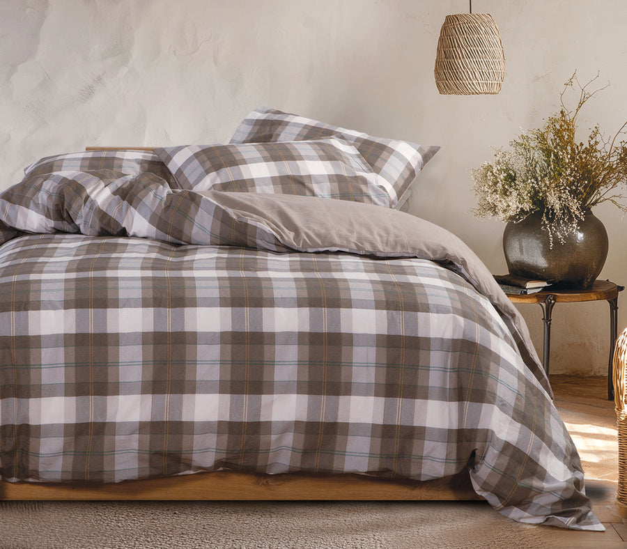 Σετ Σεντόνια King Size Καφέ Με Λάστιχο Racket Nef-Nef Homeware