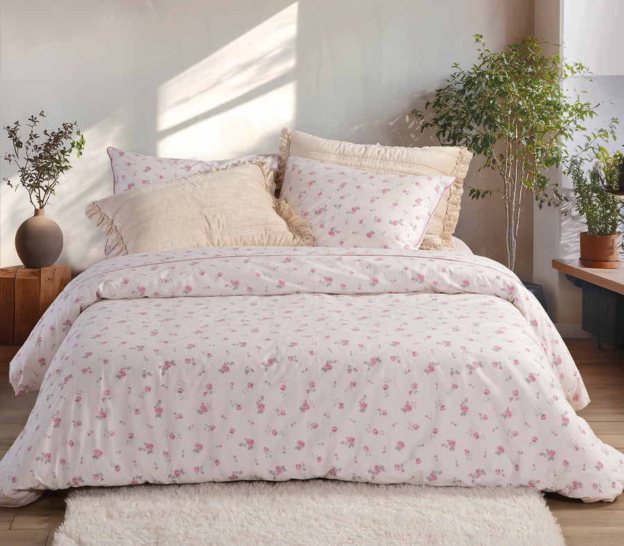 Σετ Παπλωματοθήκη Υπέρδιπλη Ροζ Loraley 240Χ230 Nef-Nef Homeware