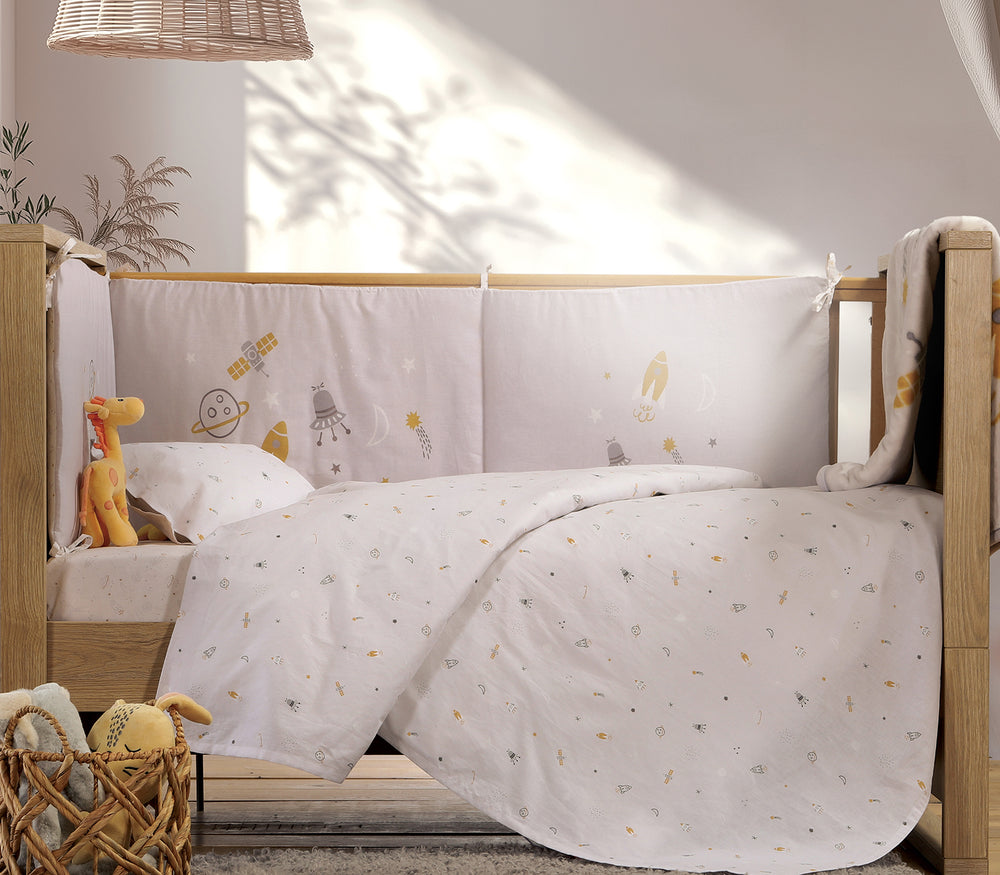 Σετ Βρεφικά Σεντόνια Κούνιας Γκρι My Universe Nef-Nef Homeware
