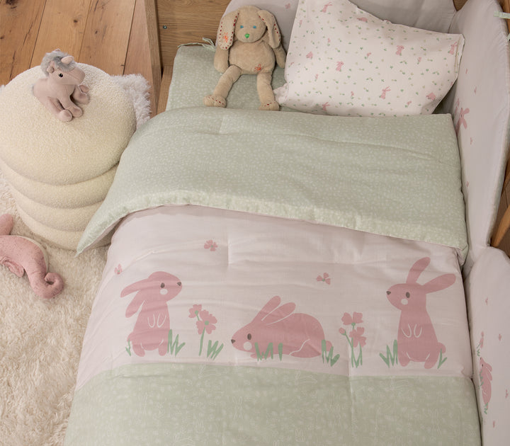 Βρεφικό Πάπλωμα Εκρού/Μέντα Κούνιας Country Bunny Nef-Nef Homeware