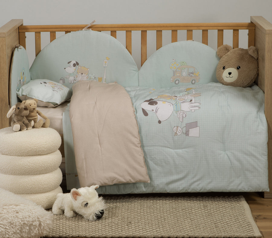 Βρεφικό Πάπλωμα Τιρκουάζ Κούνιας Life in the City Nef-Nef Homeware