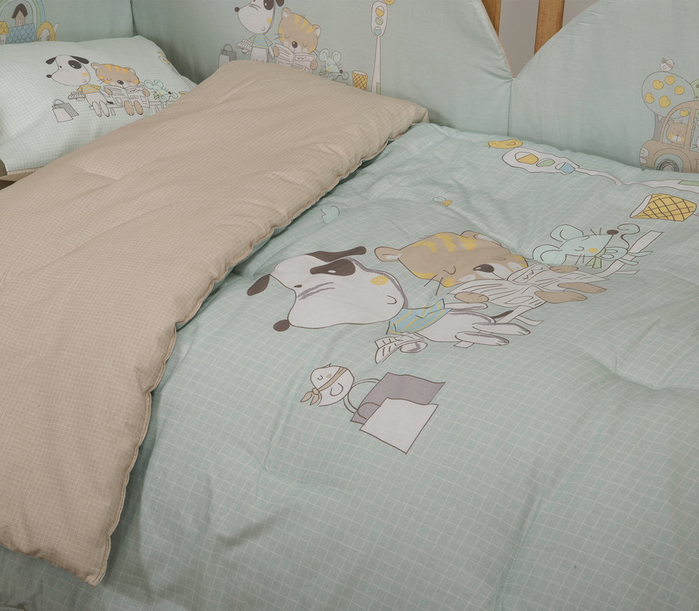 Βρεφικό Πάπλωμα Τιρκουάζ Κούνιας Life in the City Nef-Nef Homeware