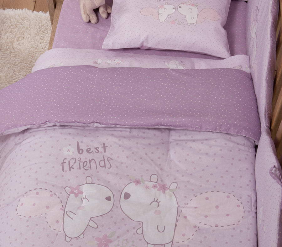 Βρεφικό Πάπλωμα Λιλά Κούνιας Best Friends Nef-Nef Homeware