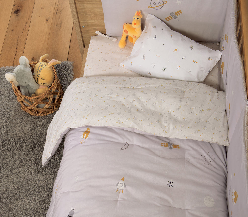 Βρεφικό Πάπλωμα Γκρι Κούνιας My Universe Nef-Nef Homeware